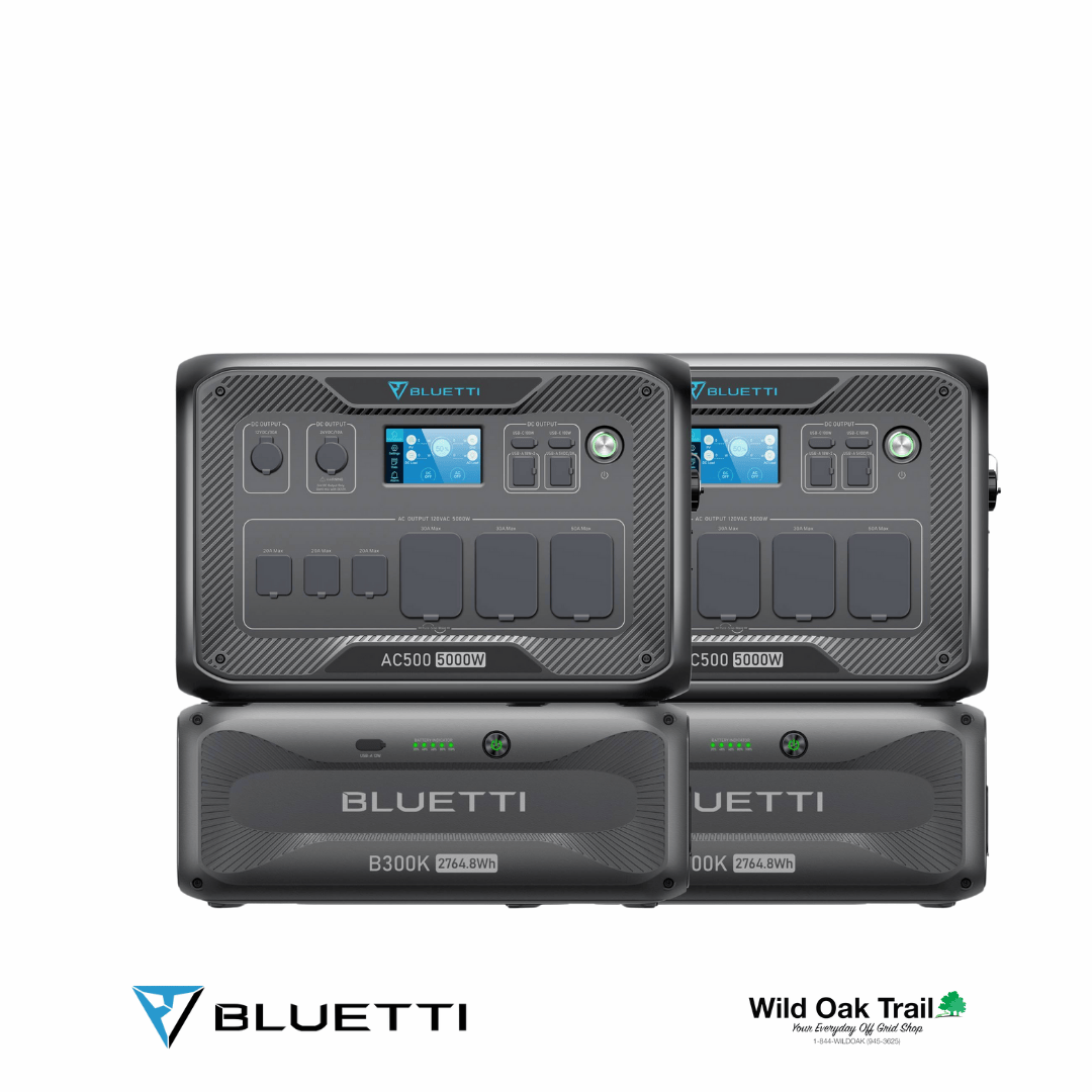 Two Bluetti AC500 with two B300K Batteries and P030A