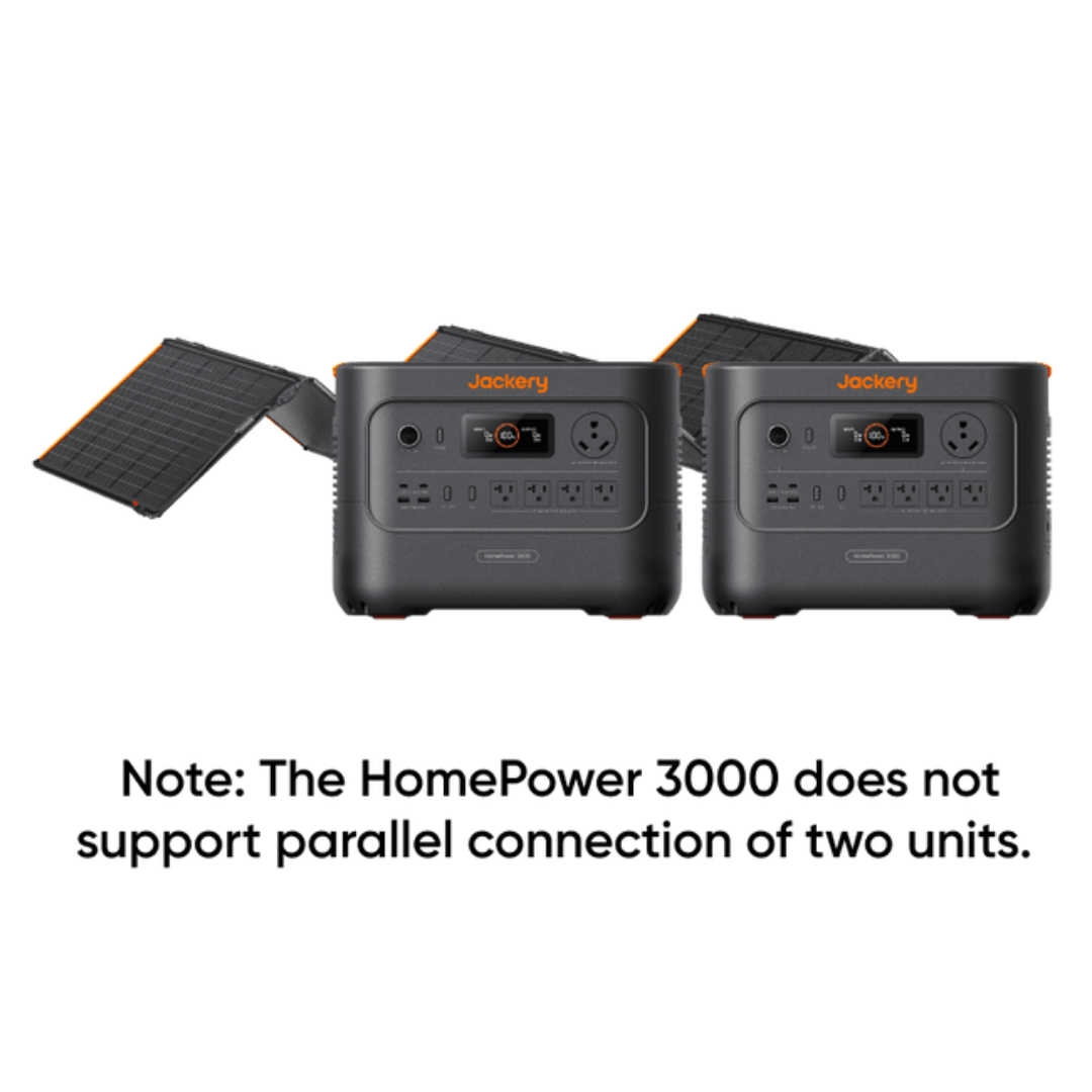 Two Jackery HomePower 3000s with 500w solar panel