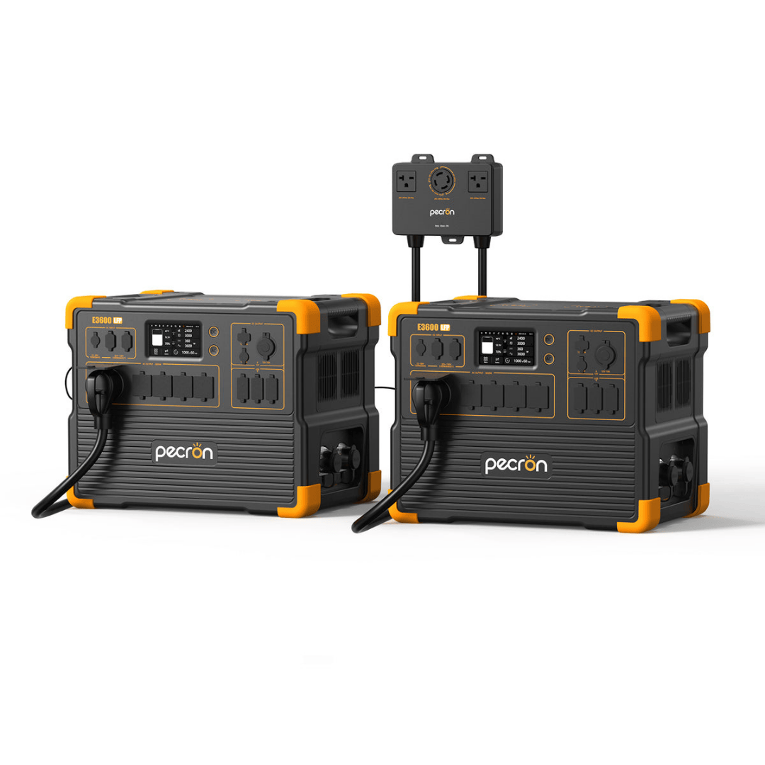 Two PECRON E3600LFP Portable Power Stations with 240V box