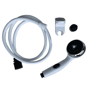 picture of Eccotemp white shower head with white hose set