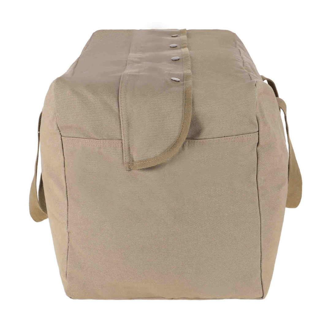 White Duck Outdoors Hoplite Canvas Parachute Bag olive side view
