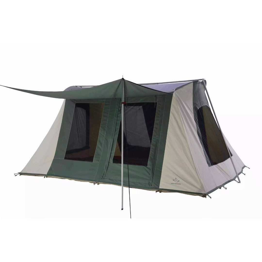 White Duck 10&#39;x14&#39; Prota Canvas Cabin Tent  Deluxe, Forest Green