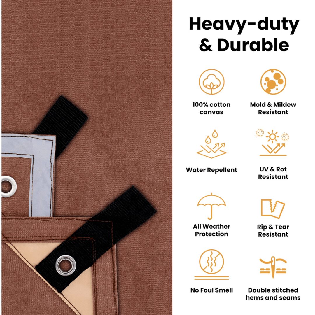 White Duck 18 oz. 100% Cotton Canvas Tarp Features