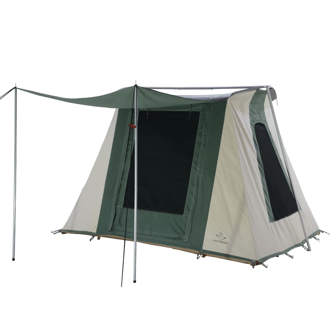 White Duck 7&#39;x9&#39; Prota Canvas Cabin Tent  Deluxe, Forest Green