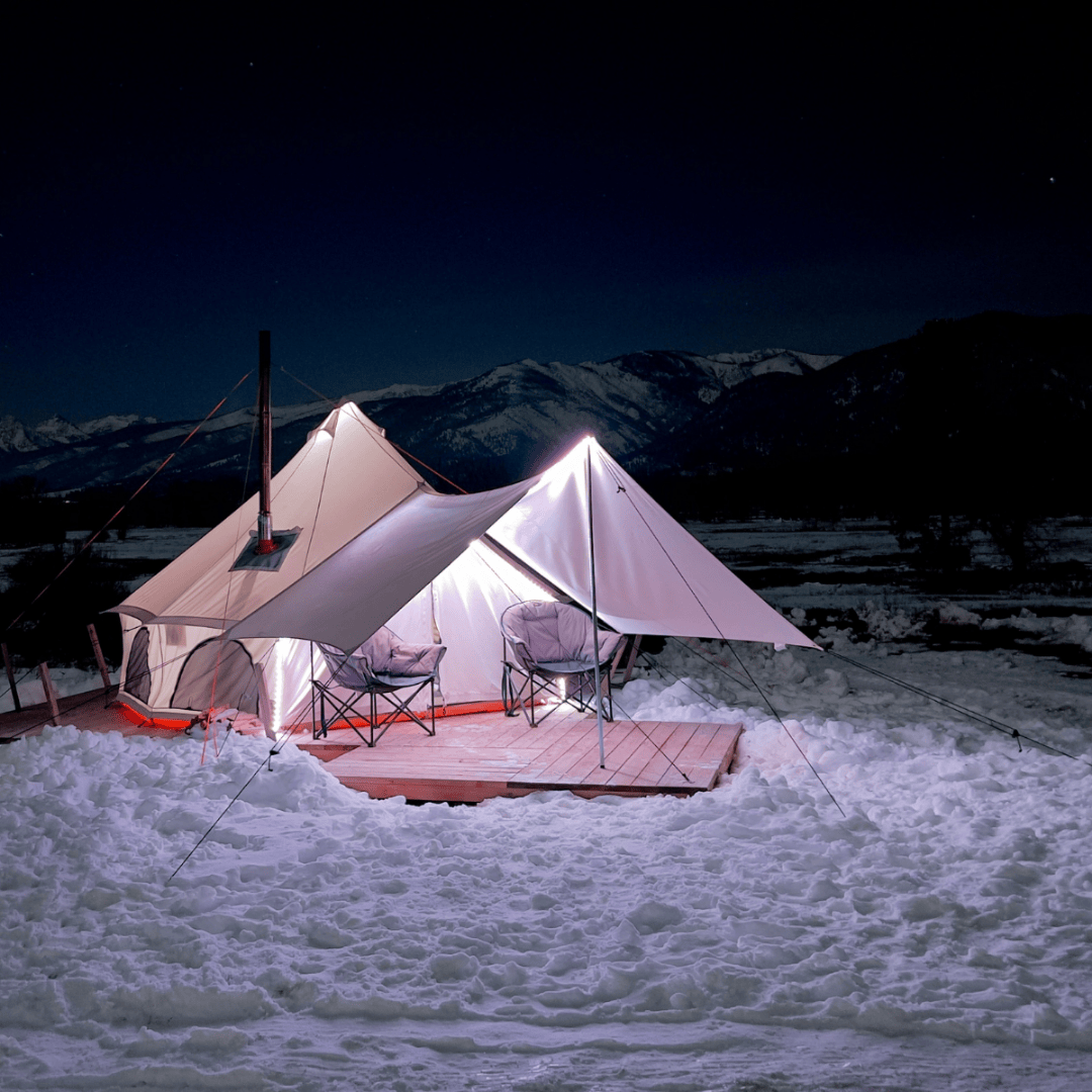 bell tent winter camping White Duck Outdoors Avalon Bell Tent