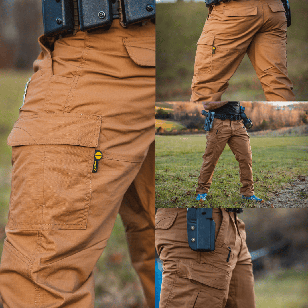 White Duck Outdoors Aztec Tactical Pants brown being worn