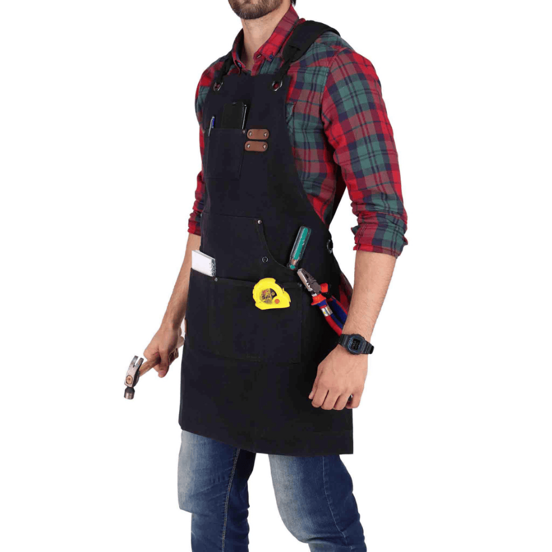 White Duck Outdoors Black Work Apron Left Side View