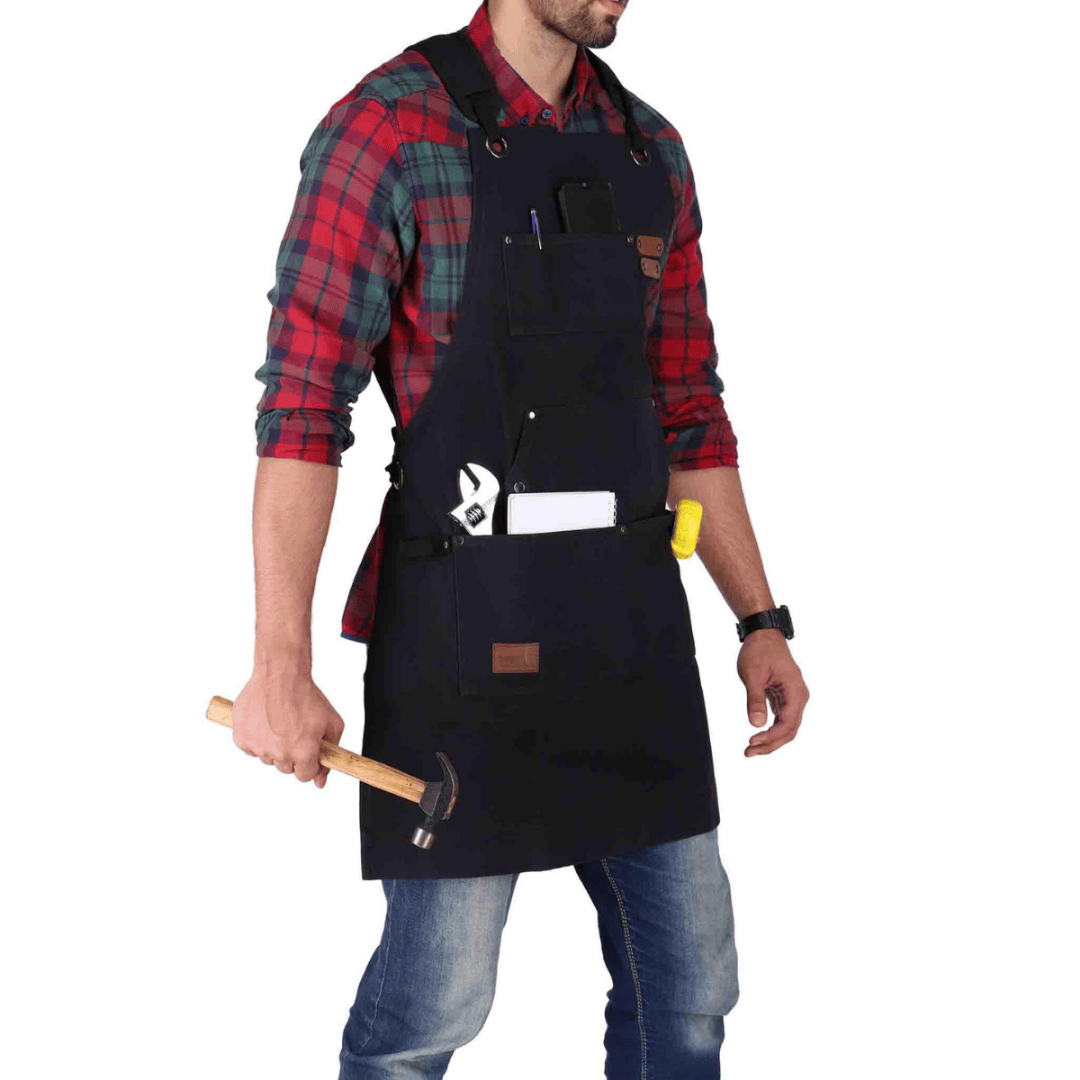 White Duck Outdoors Black Work Apron Right  Side View