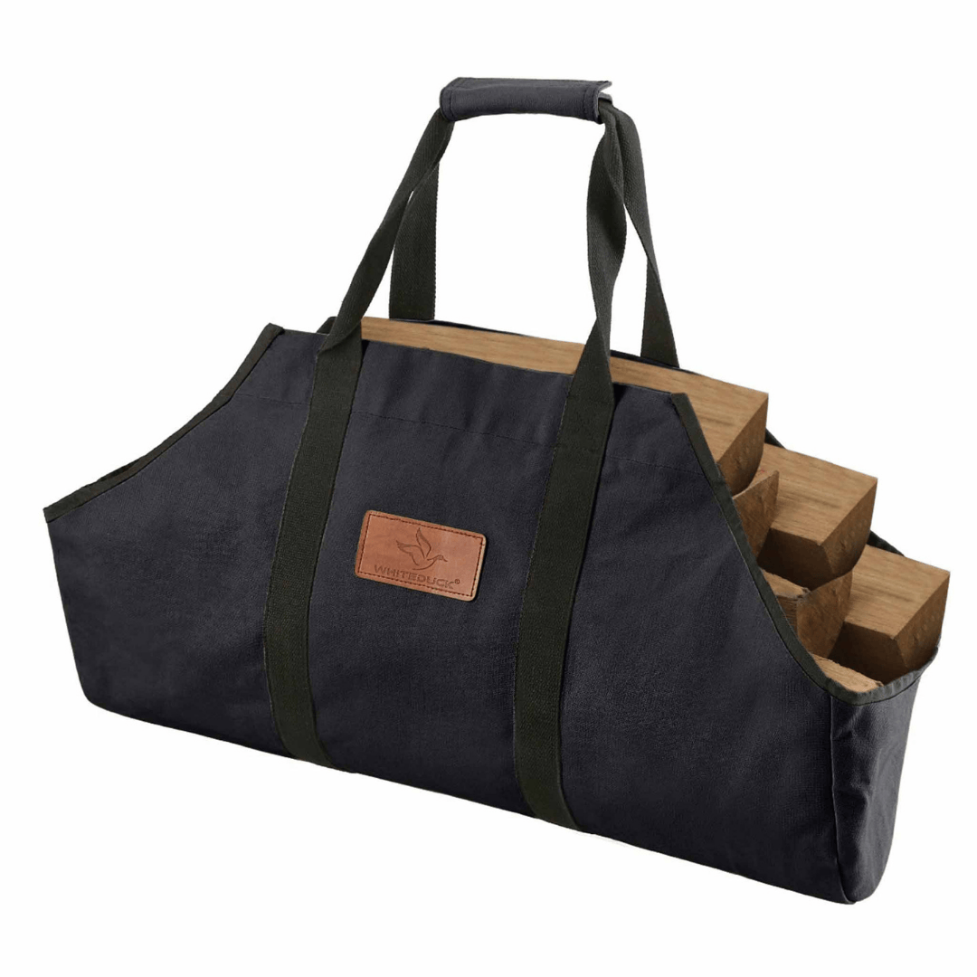 White Duck Outdoors Boat Canvas Log Carrier Bag black with logs