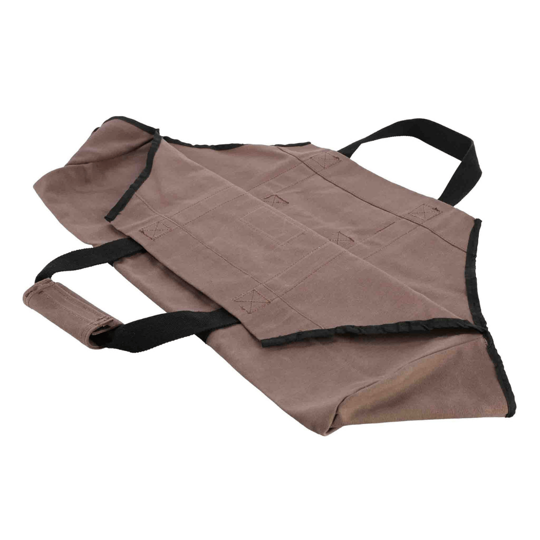 White Duck Outdoors Boat Canvas Log Carrier Bag brown laid out