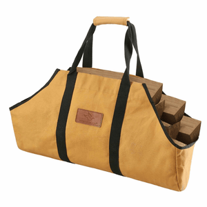White Duck Outdoors Boat Canvas Log Carrier Bag tan with logs