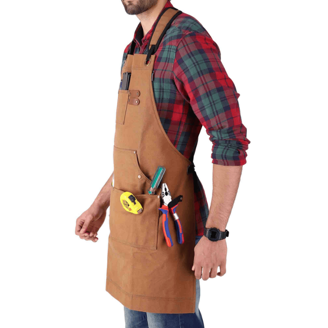 White Duck Outdoors Brown Work Apron Side View