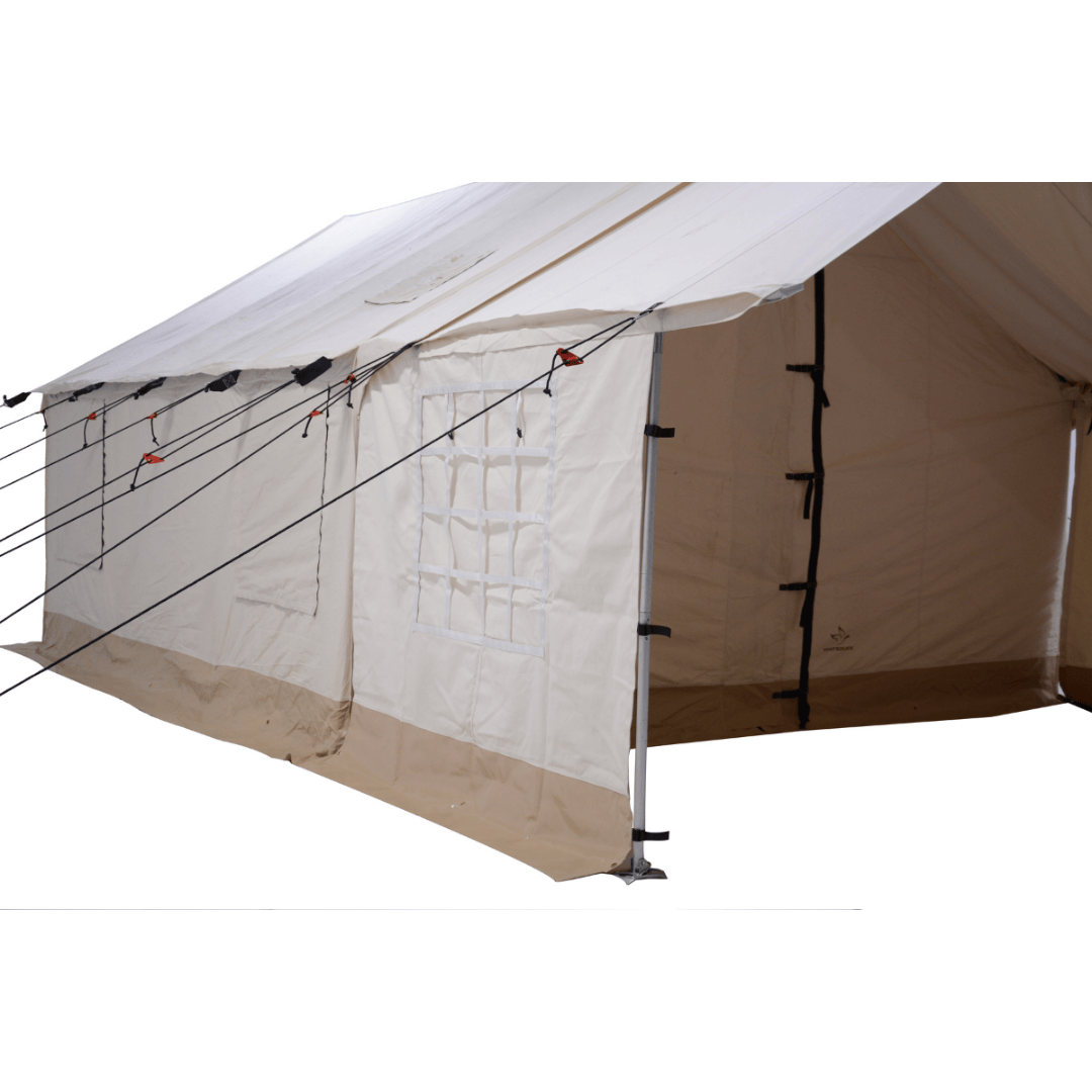 White Duck Outdoors Canvas Porch for Alpha Wall Tent Angled View