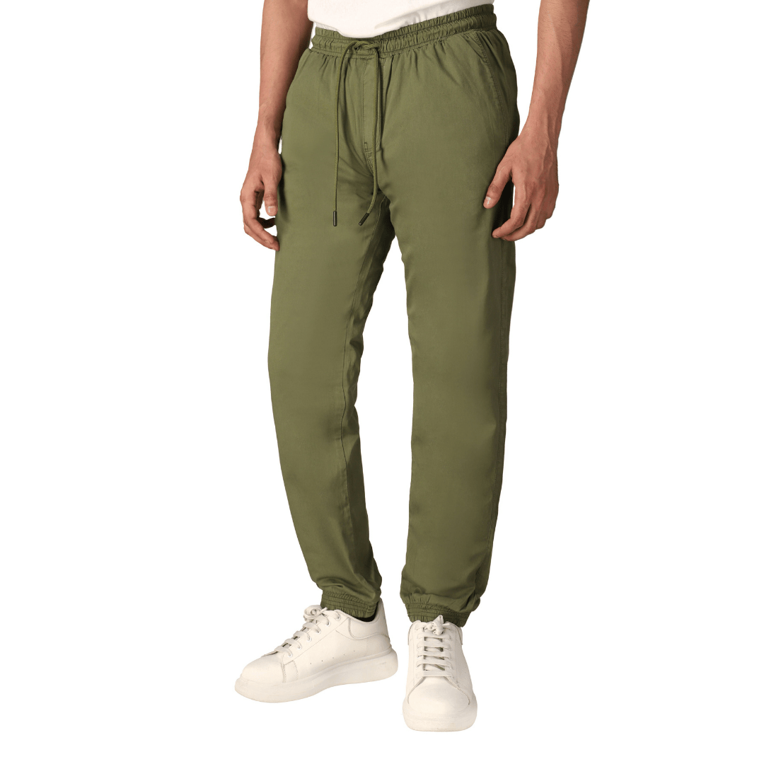 White Duck Outdoors Essential Stretch Jogger Pants Olive angled view