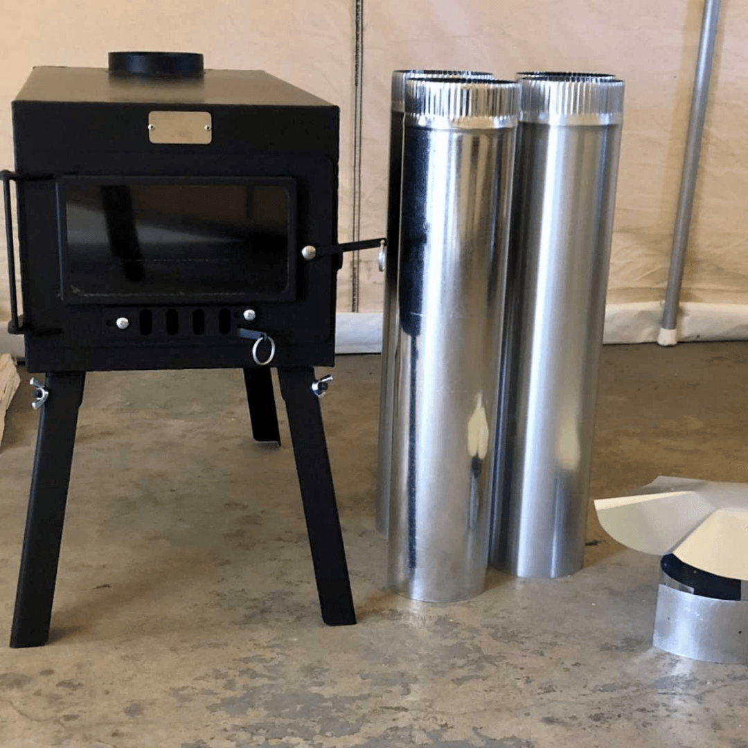 White Duck Outdoors Explorer Wood Stove Kit disassembled