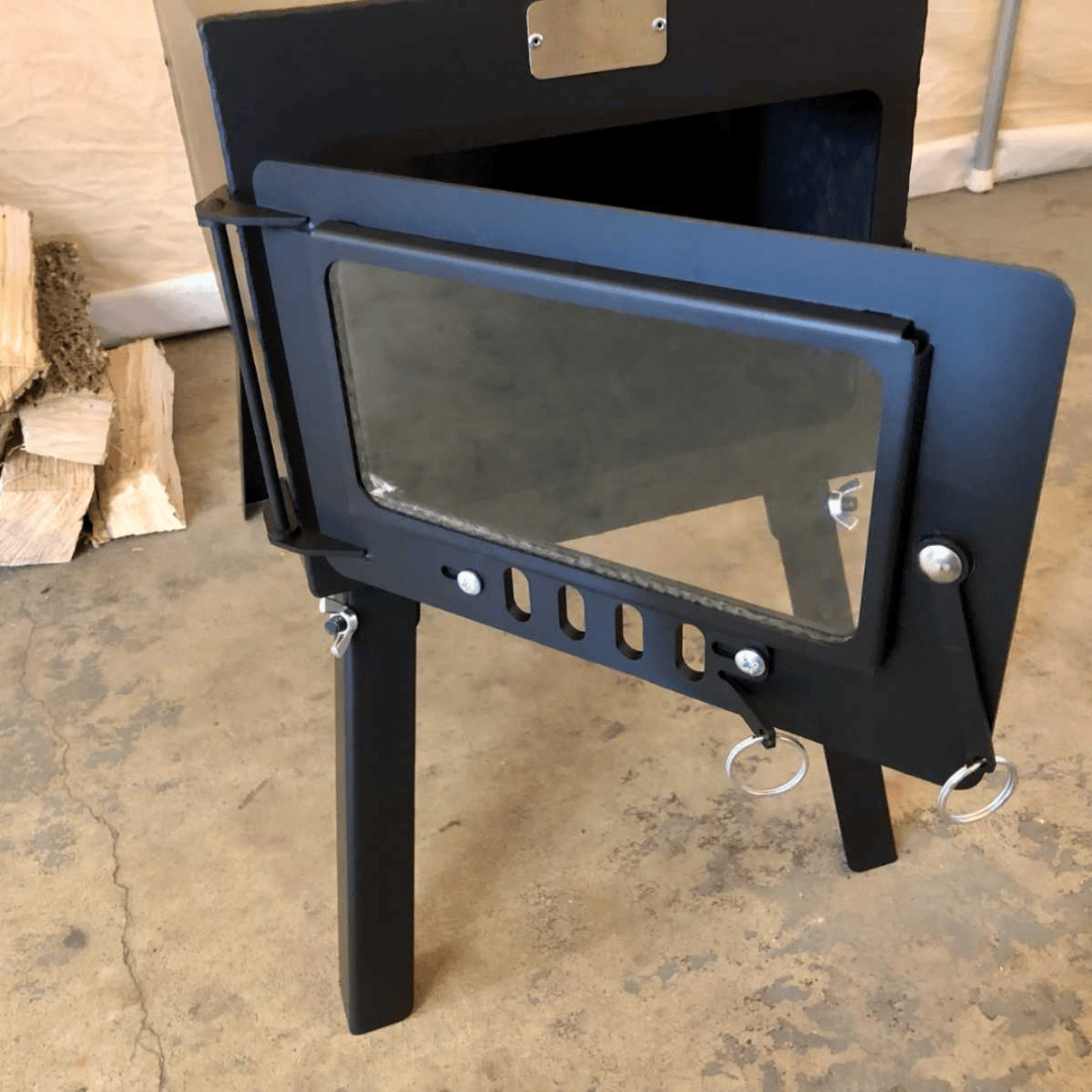 White Duck Outdoors Explorer Wood Stove Kit slightly opened