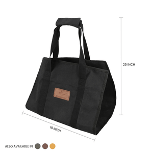 White Duck Outdoors Rectangle Canvas Log Carrier Bag Black Dimensions