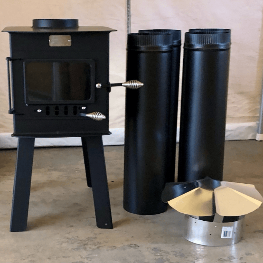 White Duck Outdoors Woodsman Wood Stove Kit parts disassembled