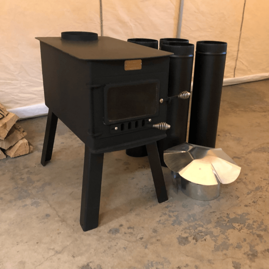 White Duck Outdoors Woodsman XL Wood Stove Kit parts disassembled