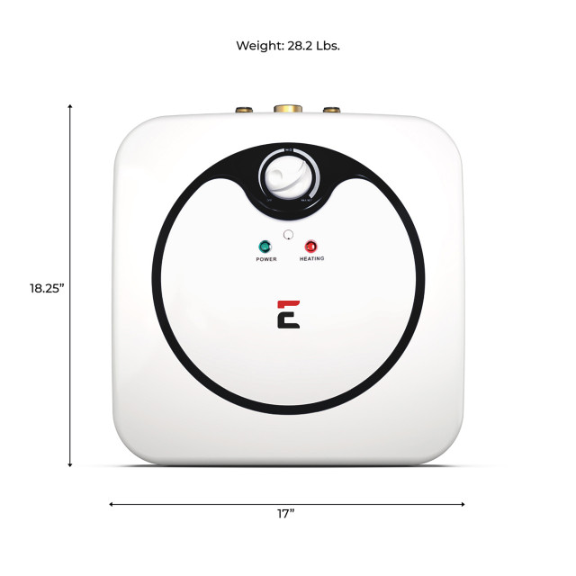 picture of Eccotemp EM-7.0 front view with dimensions