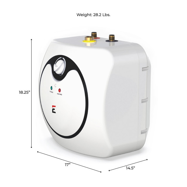 picture of Eccotemp EM-7.0 side view with dimensions