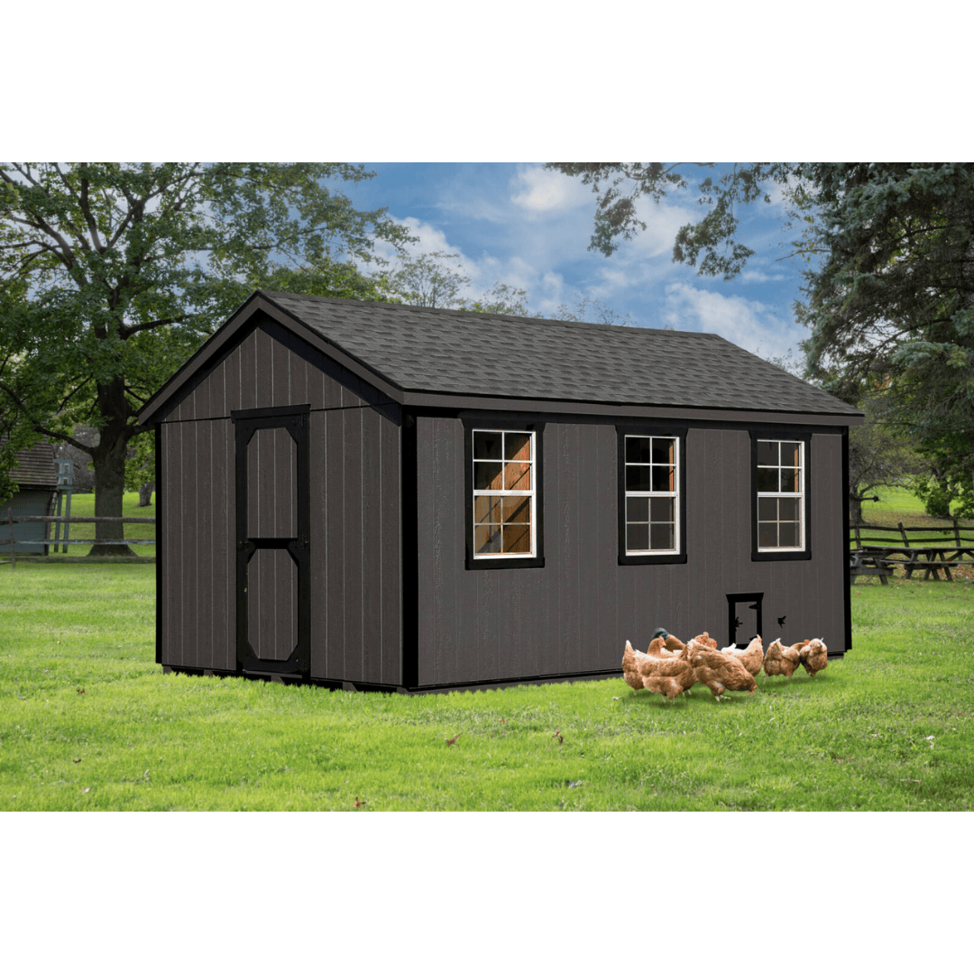 The Hen House Collection Black A1016 A-Frame 10x16 Chicken Coop