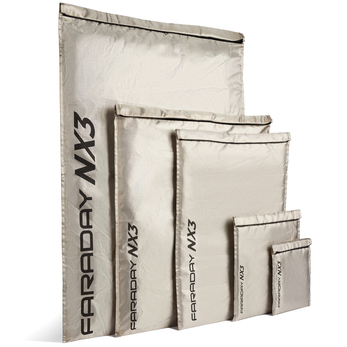 5pc Mega Kit NX3 Double Layer CYBER Fabric Faraday Bag - Faraday Defense