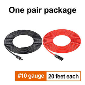 Photo of Rich Solar - 10 Gauge 20 Feet MC4 Cable 2 pieces - 1 red and 1 black one pair package 20 feet each.