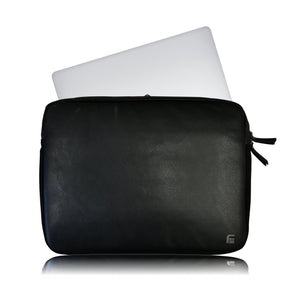 Laptop 13.5″ black PU leather large privacy protection bag - Faraday