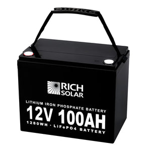 Rich Solar-12V 100Ah LiFePO4 Lithium Iron Phosphate Battery