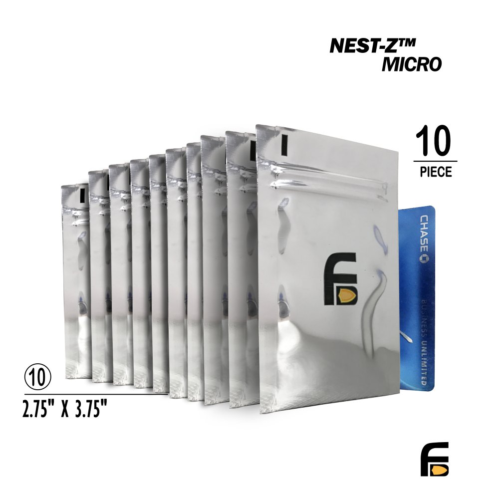 Faraday Cage RFID Bags 10pcs (To prevent Credit Card, USB, SD, ID Theft) - Faraday Defense