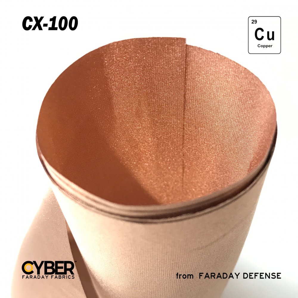 CYBER CX-100 Faraday Fabric EMF RF Shielding 100% Copper Plated Fabric Roll  - 53? x 1?