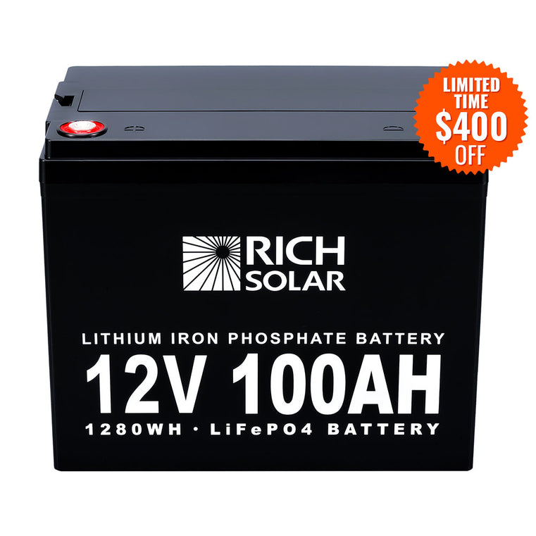 Rich Solar-12V 100Ah LiFePO4 Lithium Iron Phosphate Battery