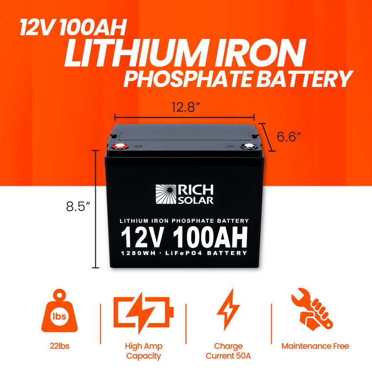 ⚓ LiFe PO4 Batterie 12V 100Ah