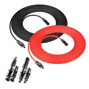 Photo of Rich Solar -  1 piece 50 Foot Red Cable, 1 piece 30 Foot Black Cable with MC4 connectors on both ends, and 1 Pair of Y Branch Parallel connectors.