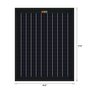 Rich Solar - 20 Watt 12V Mono Solar Panel Black
