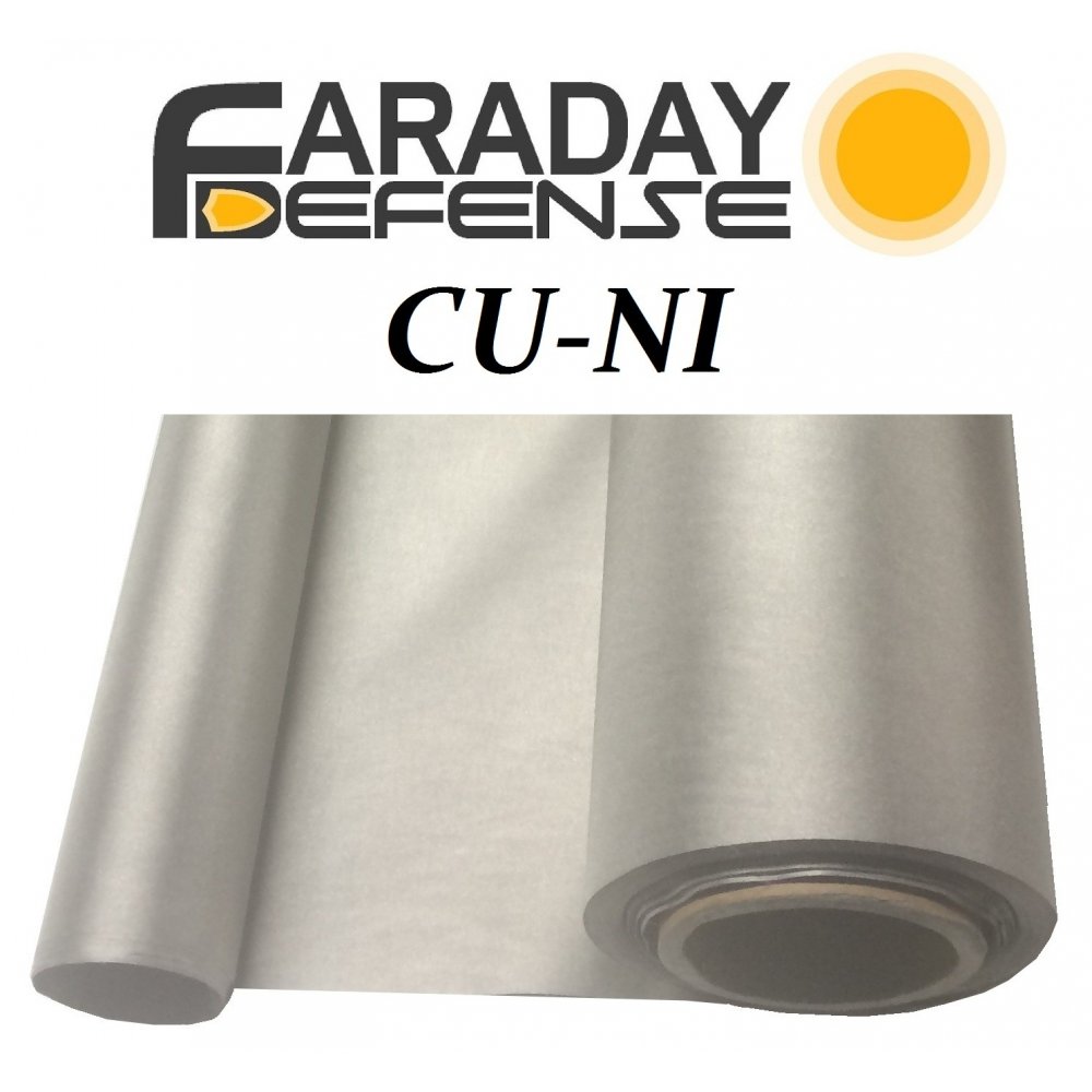 Faraday Defense Adhesive EMF RF RFID Shielding Nickel Copper Rip-Stop Fabric - 50 x 1' Material