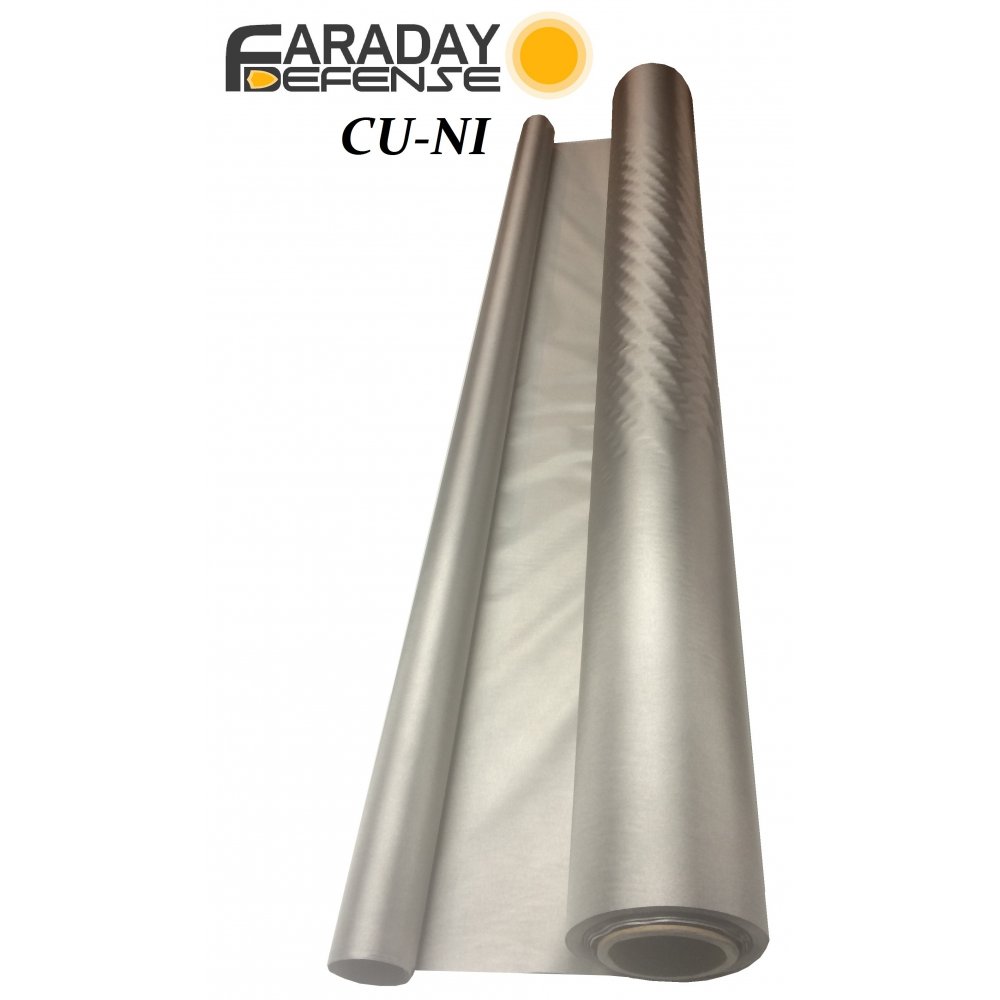 CYBER Faraday Fabric EMF RF Shielding Nickel Copper Fabric Roll 50″ x 1′ (Set of Two) - Faraday Defense