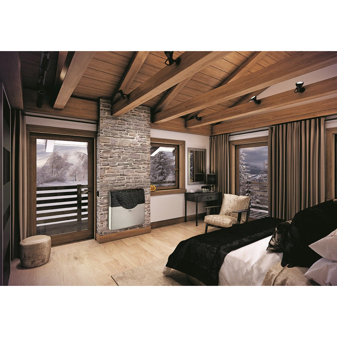 Picture of Martin - Propane Direct Vent Thermostatic Heater 20,000 Btu with Visor MDV20VP on a wall in a room