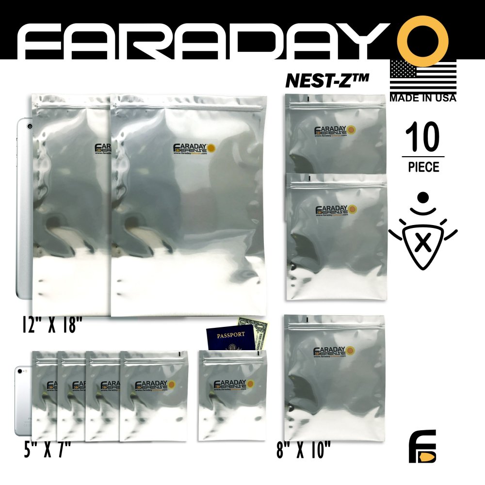 3PC 12×18 X-Large Laptop ESD/EMP 7.0mil Faraday Bags (Set of Two) - Faraday Defense