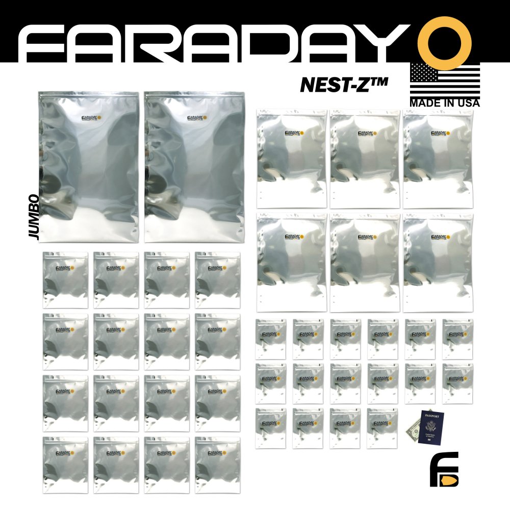 40pc Mega-Kit ESD/EMP 7.0mil Faraday Bags - Faraday Defense - Wild