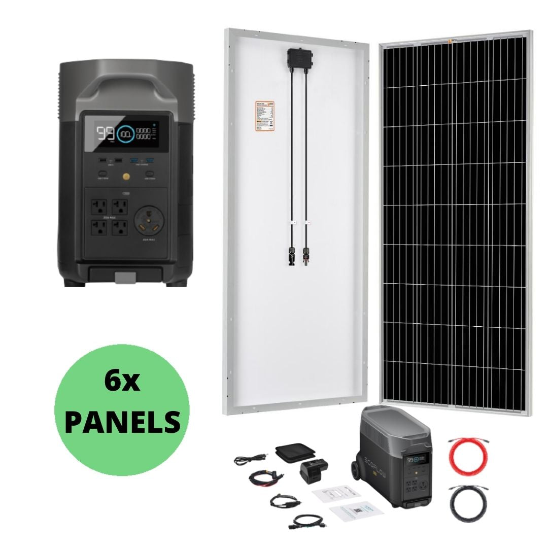 EcoFlow DELTA Pro with 1200w Solar Panel Bundle(200w Solar Panels)