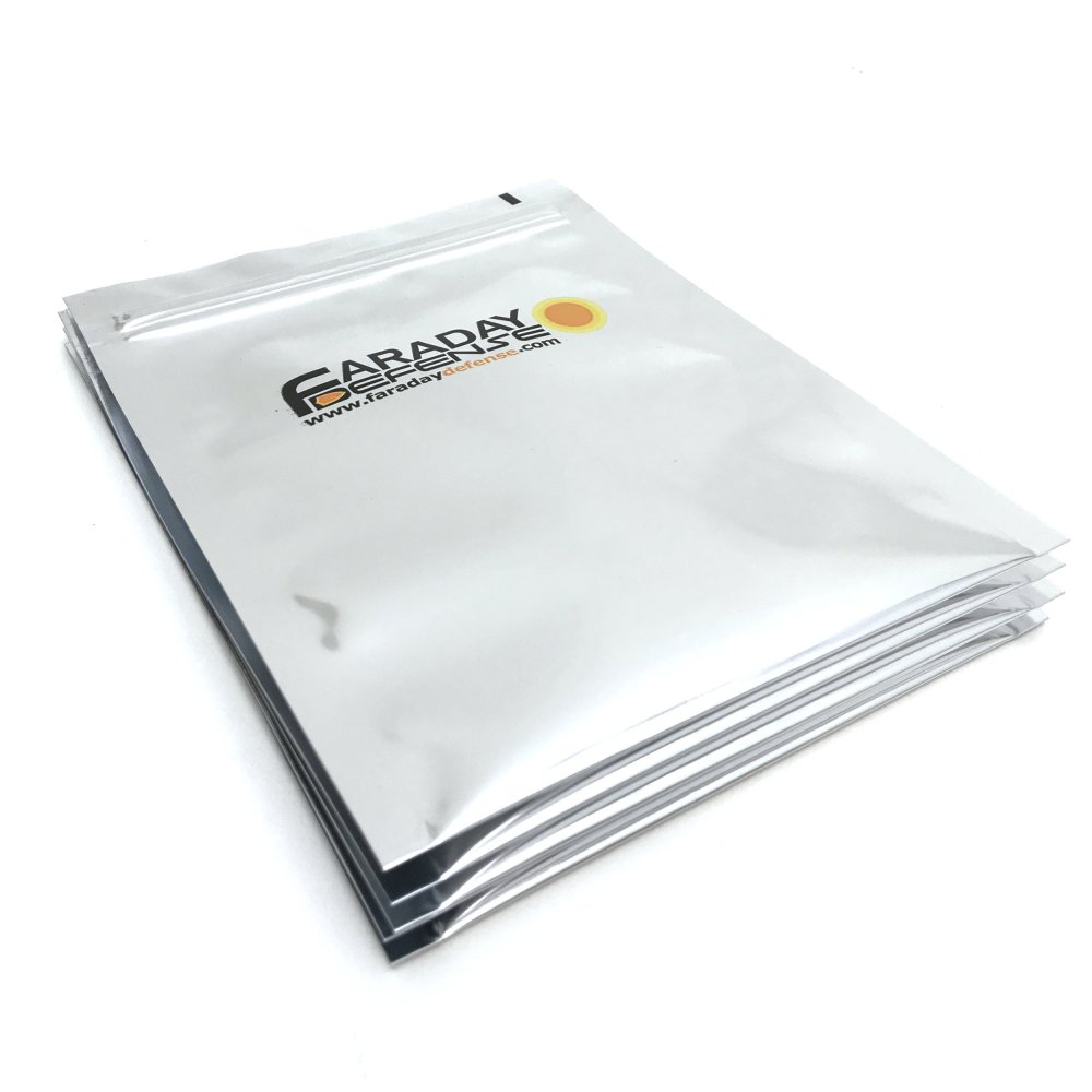 Picture of a 3pc 5×7 Cellphone ESD/EMP 7.0mil Faraday Bag.