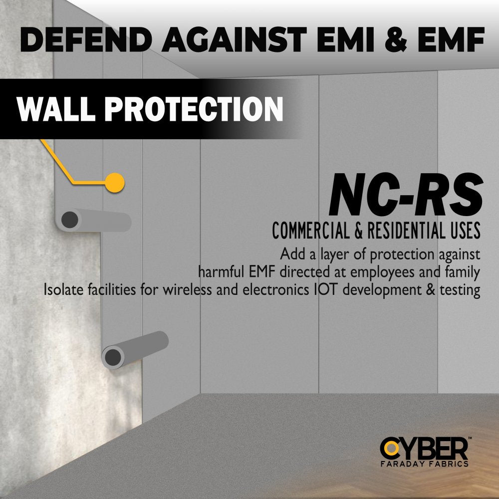 CYBER Faraday Fabric EMF RF Shielding Nickel Copper Rip-Stop Fabric Roll 50″ x 1′ (Set of Two) - Faraday Defense