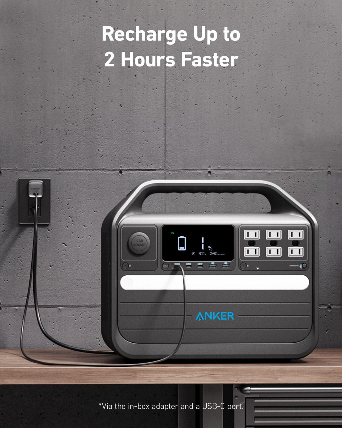 Anker PowerHouse 555 Portable Power Station 1024Wh 1000W Wild Oak