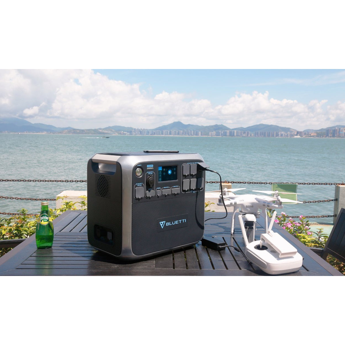 Photo of Bluetti - AC200 1700Wh/2000W Portable Power Station hooked in a drone.