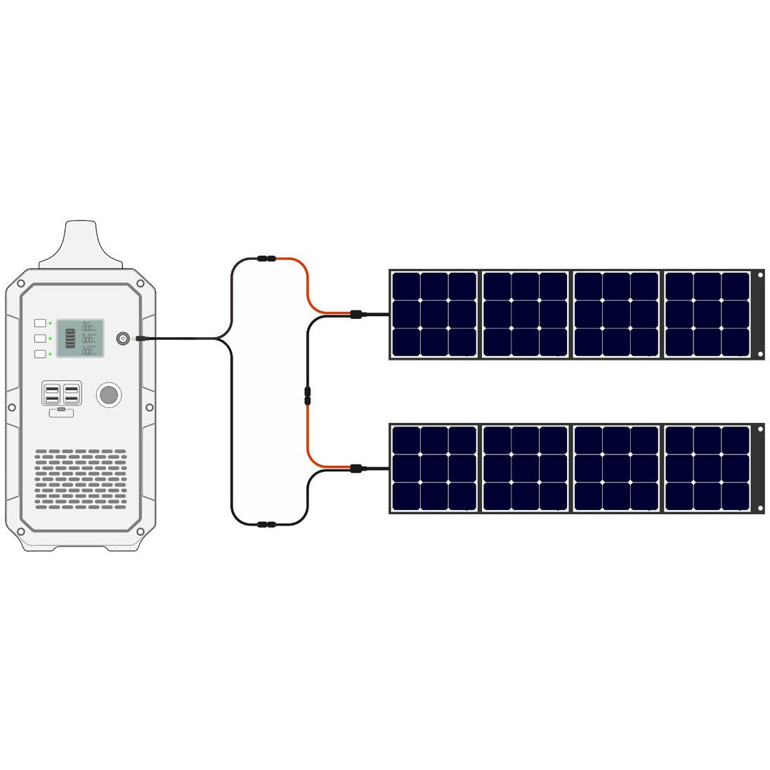 Photo of Bluetti - EB150 1500Wh/1000W Portable Power Station charged in solar panels.