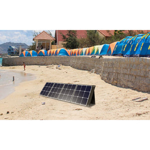 Photo of Bluetti - SP120 120W Solar Panel in a beach.