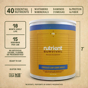 Nutrient Survival - Chocolate Chip Cookie - Pack of Three Meals