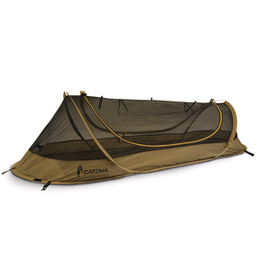 Photo of the front view of the Catoma Burrow tent in a white background.